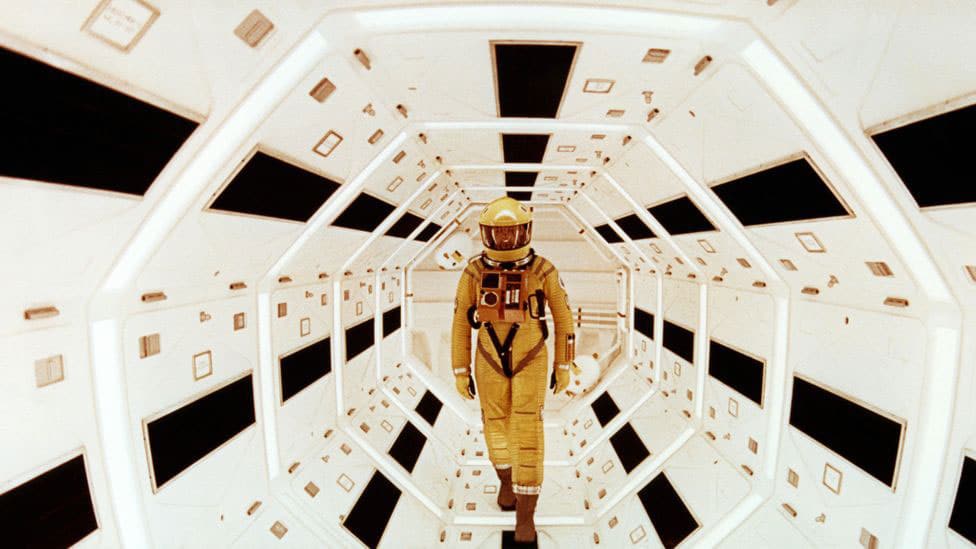 Symmetrical Composition in 2001: A Space Odyssey (1968) (centered corridor)