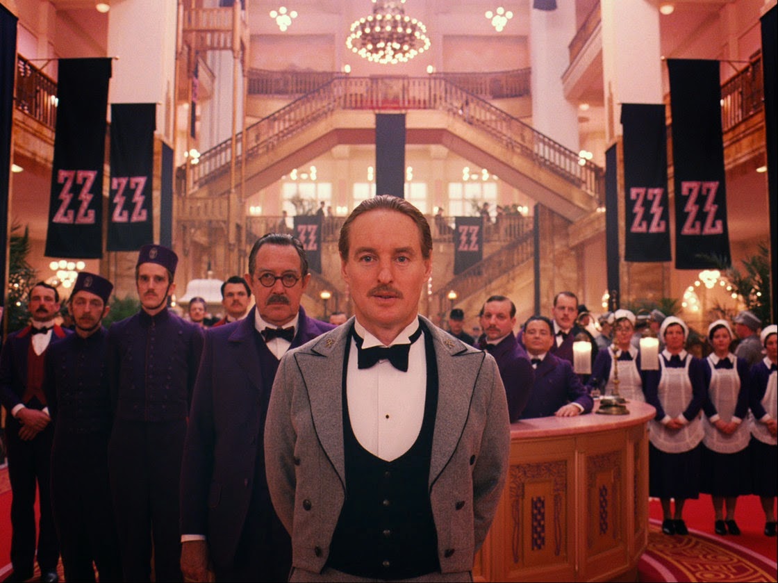 Symmetrical Composition in The Grand Budapest Hotel (2014) (lobby tableau)